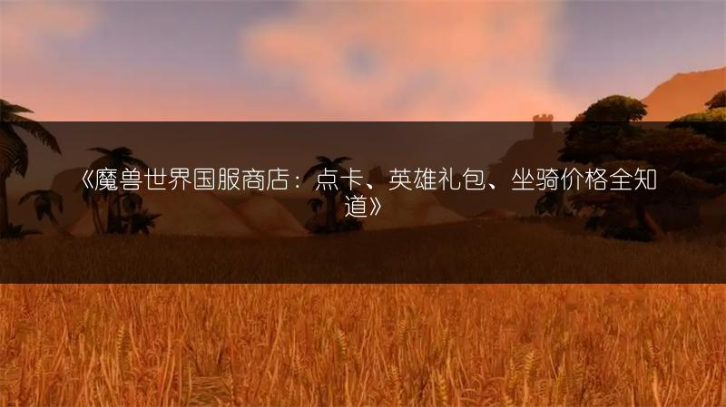 《魔兽世界国服商店：点卡、英雄礼包、坐骑价格全知道》