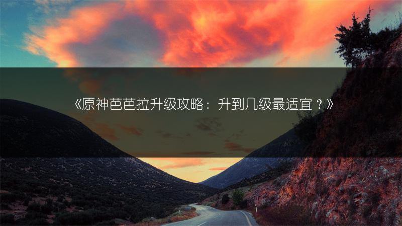 《原神芭芭拉升级攻略：升到几级最适宜？》